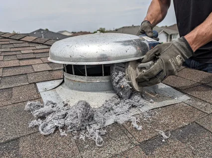 Cleaning Dryer Vent On Roof in Hudson